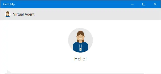 Obtenga la aplicación de ayuda que muestra el agente virtual en Windows 10