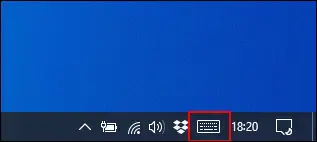 Haga clic en el icono del teclado en pantalla en el área de notificaciones de la barra de tareas de Windows