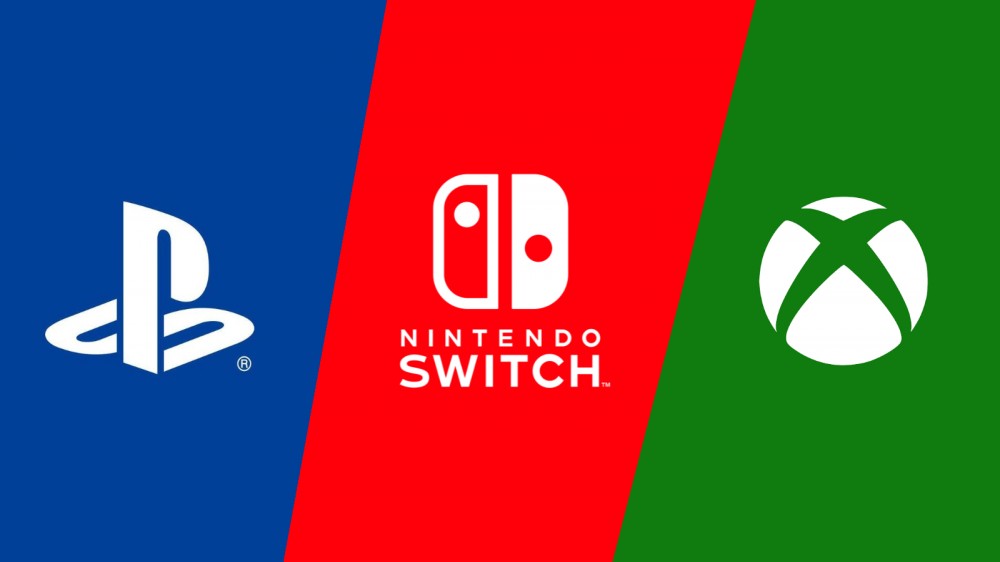 Logotipos de Playstation, Nintendo Switch y Xbox 