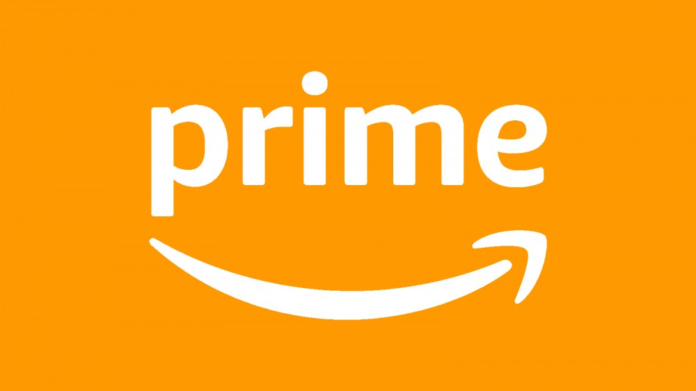 Logotipo de Amazon Prime sobre fondo naranja