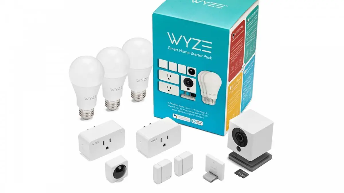 Un paquete de inicio Wyze Smart Home y todo su contenido.