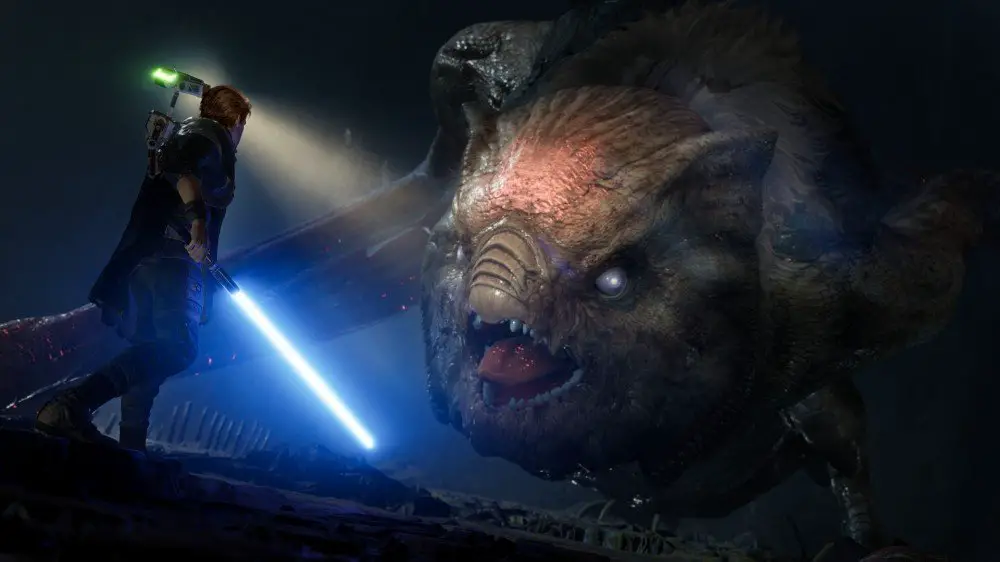 Jedi: Fallen Order-Cal lucha contra un murciélago gigante 