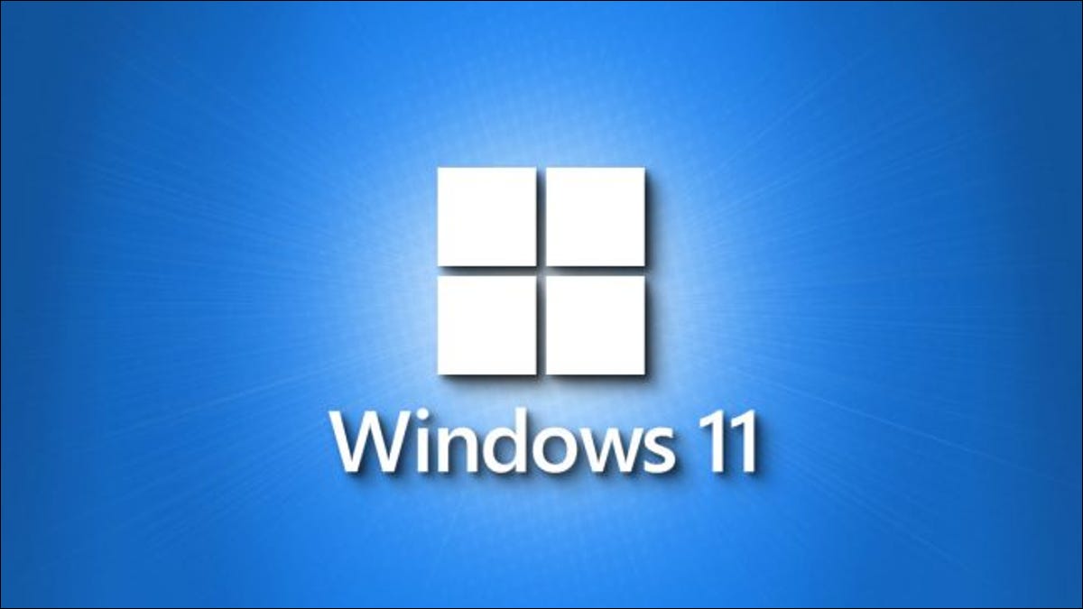 Un logotipo simple de Windows 11 sobre un fondo azul